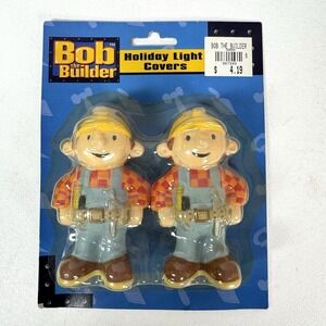 Bob the Builder 3D Molded Holiday Christmas Tree Light Covers Vtg NOS Kurt Adler